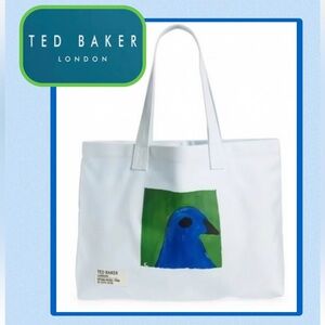 NWT! 🐦 Unisex Classic & Unique Ted Baker London Burdey Tote Bag in Light Blue